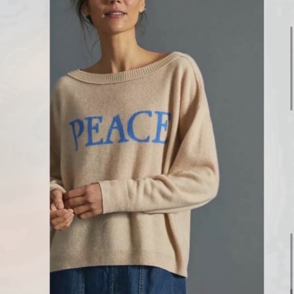 Nwt saturday sunday peace cashmere sweater
